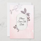 Schöne Einladung zur Hochzeit, rosa Blüte (Rückseite)