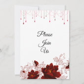 Schöne Einladung zur Hochzeit, rote Blume (Rückseite)