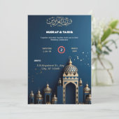 Schöne Einladung zur islamischen Hochzeit (Stehend Vorderseite)