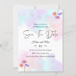 Schöne Einladungen zu Rosa und Blau Hochzeiten