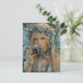 Schöne Einrichtung mit blauen Flügeln und einer Ka Postkarte (Stehend Vorderseite)