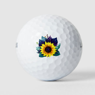 Schöne einzelne offene Sonnenblume Golfball