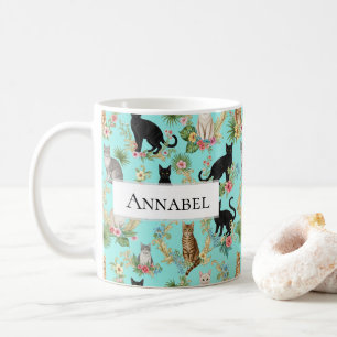 Schöne, einzigartige Feline Art Cat Lover Individu Kaffeetasse