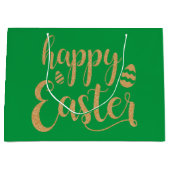 Schöne einzigartige Gold große Geschenktasche Geschenktüte (Vorderseite)