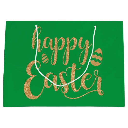 Schöne einzigartige Gold große Geschenktasche Geschenktüte (Vorderseite)