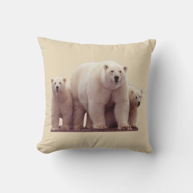 Schöne Eisbär-arktisches Tier-Wurfs-Kissen Kissen (Vorderseite)