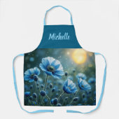 Schöne eisblaue Blumen *personalisieren* Schürze (Vorderseite)