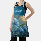 Schöne eisblaue Blumen *personalisieren* Schürze (InSitu)