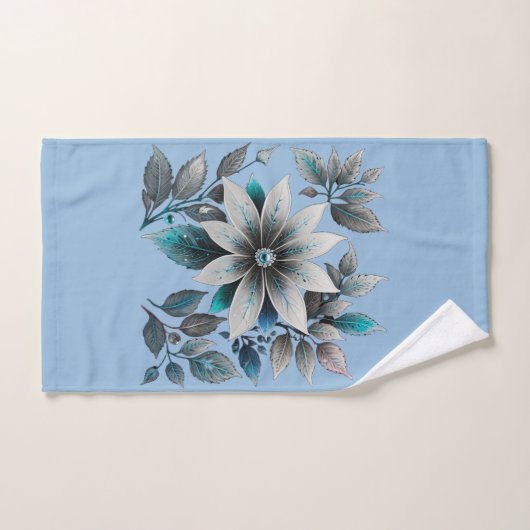 schöne Eisblumen und Blätter Handtuch (Handtuch)