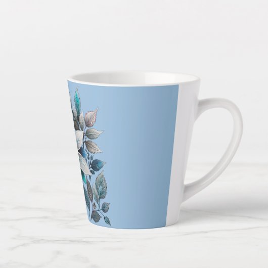 schöne Eisblumen und Blätter Milchtasse (Rechts)