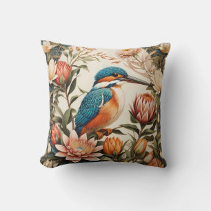 Schöne Eisvogel- und Protea-Blumen Kissen