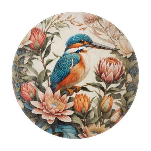Schöne Eisvogel- und Protea-Blumen Schneidebrett (Vorderseite)