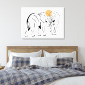Schöne Elefant Wrapped Canvas Art Leinwanddruck (Insitu (Schlafzimmer))