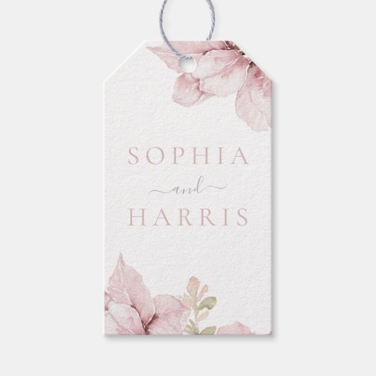 Schöne Elegance Blush Bloral Wedding Geschenkanhänger (Vorderseite)