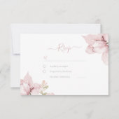 Schöne Elegance Blush Bloral Wedding RSVP Karte (Vorderseite)