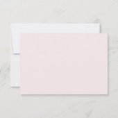 Schöne Elegance Blush Bloral Wedding RSVP Karte (Rückseite)