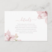 Schöne Elegance Blush Blumenzettel Details zur Hoc Begleitkarte (Vorderseite)