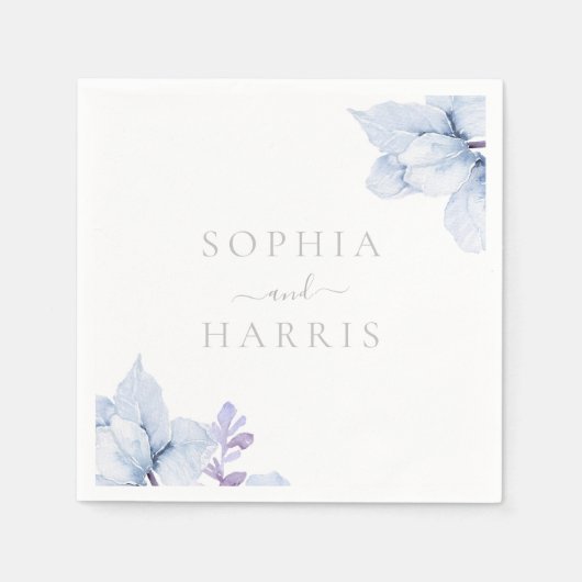 Schöne Elegance Sky Blues Hochzeit Serviette (Vorderseite)