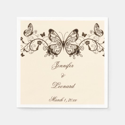 Schöne Elegant Butterfly Wedding Napkins Serviette (Vorderseite)