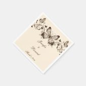 Schöne Elegant Butterfly Wedding Napkins Serviette (Ecke)