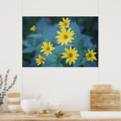 Schöne Elegant Daisy Sunchoke Gelbe Blumen Poster (Küche)