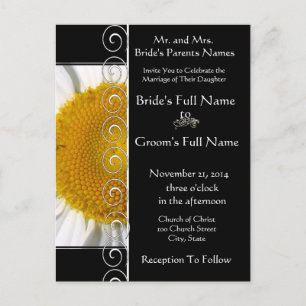 Schöne Elegant Daisy Wedding Einladung