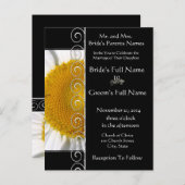 Schöne Elegant Daisy Wedding Einladung (Vorne/Hinten)