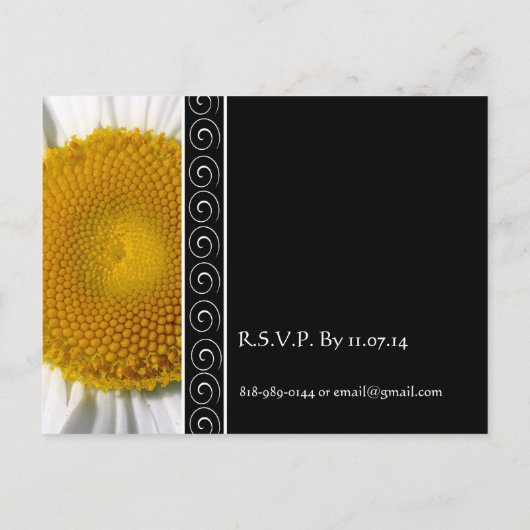 Schöne Elegant Daisy Wedding Einladung (Rückseite)