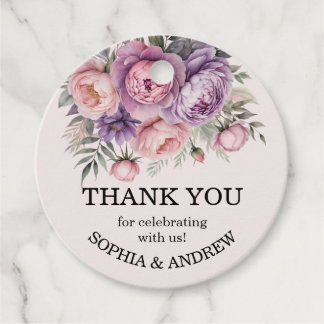 Schöne Elegant Floral Danke Tags für Hochzeit Geschenkanhänger