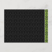 Schöne Elegant Green Damask Einladung (Rückseite)