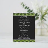 Schöne Elegant Green Damask Einladung (Stehend Vorderseite)