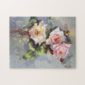 Schöne Elegant Rosa Wasserfarben Malerei Puzzle (Horizontal)