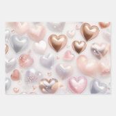 Schöne elegante 3D-Herzen Geschenkpapier Set (Vorderseite 3)