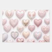 Schöne elegante 3D-Herzen Geschenkpapier Set (Vorderseite 3)