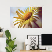 Schöne Elegante Abstrakt Gelbe Daisy Blume Poster (Heimbüro)