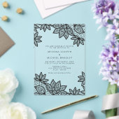 Schöne elegante Black Lace Wedding Acryleinladungen (In Situ (Hochzeit))