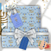 Schöne elegante blaue Chanukka-Menora Geschenkanhänger