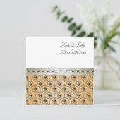 Schöne elegante Damask Hochzeitseinladung Einladung (Stehend Vorderseite)