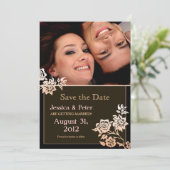 schöne, elegante Einladungen im Foto Save the Date (Stehend Vorderseite)