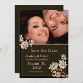 schöne, elegante Einladungen im Foto Save the Date (Vorne/Hinten)