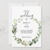 Schöne elegante Eukalyptus-Blätter Einladung (Vorderseite)