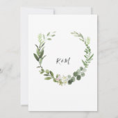 Schöne elegante Eukalyptus-Blätter Einladung (Rückseite)