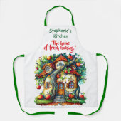 Schöne Elegante Fantasy Apfel Frucht Haus Schürze (Vorderseite)