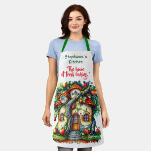 Schöne Elegante Fantasy Apfel Frucht Haus Schürze