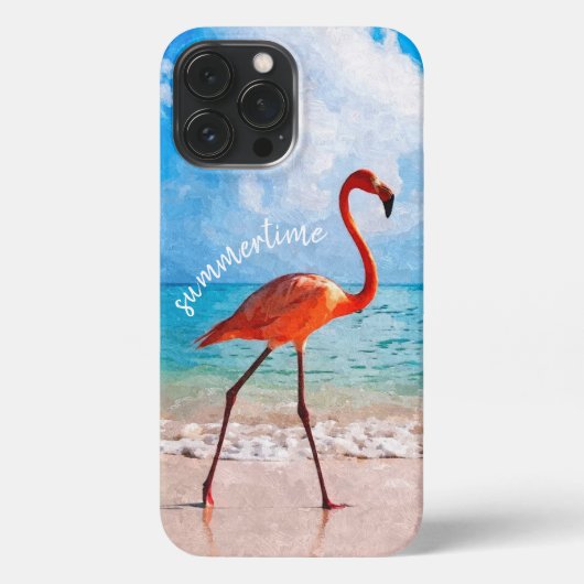 Schöne Elegante Flamingo Beach iPhone Hülle (Rückseite)