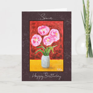 Schöne elegante Floral benutzerdefinierte Name Geb Karte