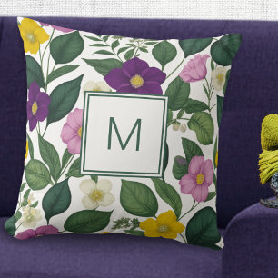 Schöne elegante Floraldruck-Frühlingsblumen Kissen