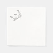 Schöne, elegante, florengeschliffene Monogramm-Hoc Serviette (Vorderseite)