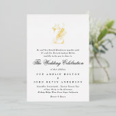 Schöne Elegante GOLD Monogram Wedding Folieneinladung (Stehend vorne)