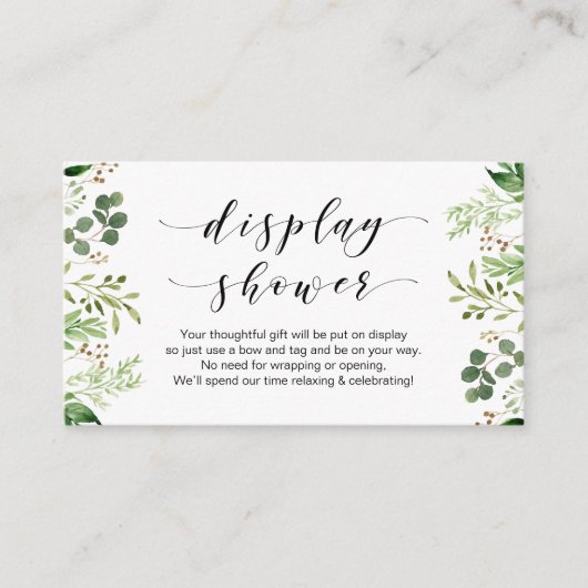 Schöne elegante Grünanlage, schwarz, Display-Dusch Begleitkarte (Vorderseite)